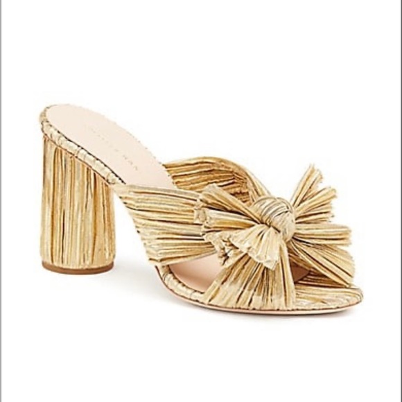 Loeffler Randall gold Penny heels 6.5 - Picture 4 of 4